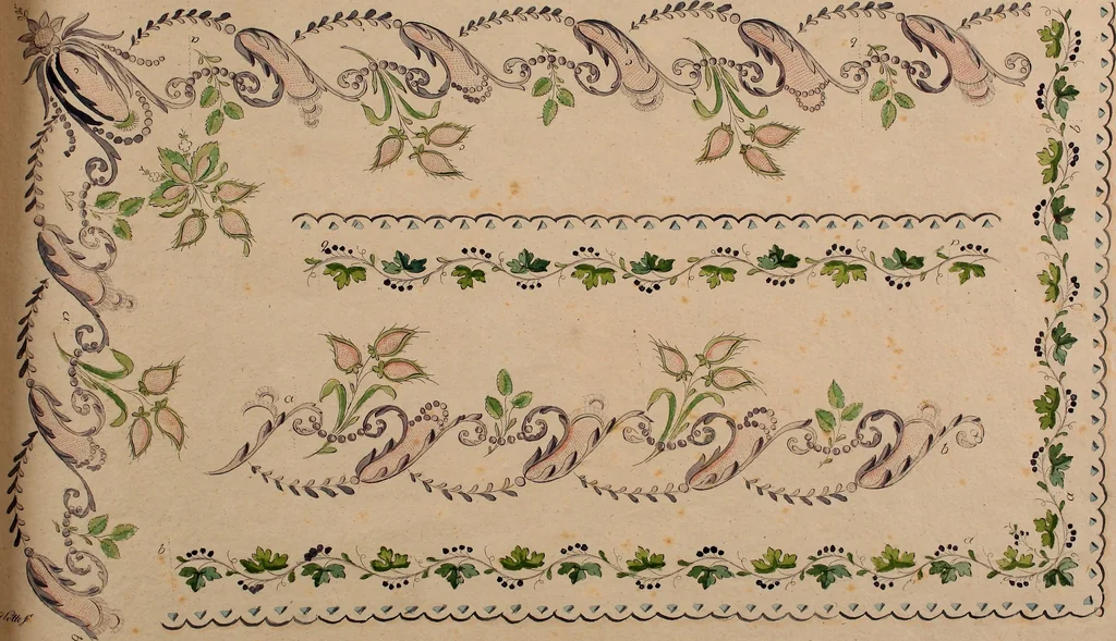 An illustration from Zeichen- Mahler- und Stickerbuch zur Selbstbelehrung für Damen, welche sich mit diesen Künsten beschäftigen, 1795, leaf 80
