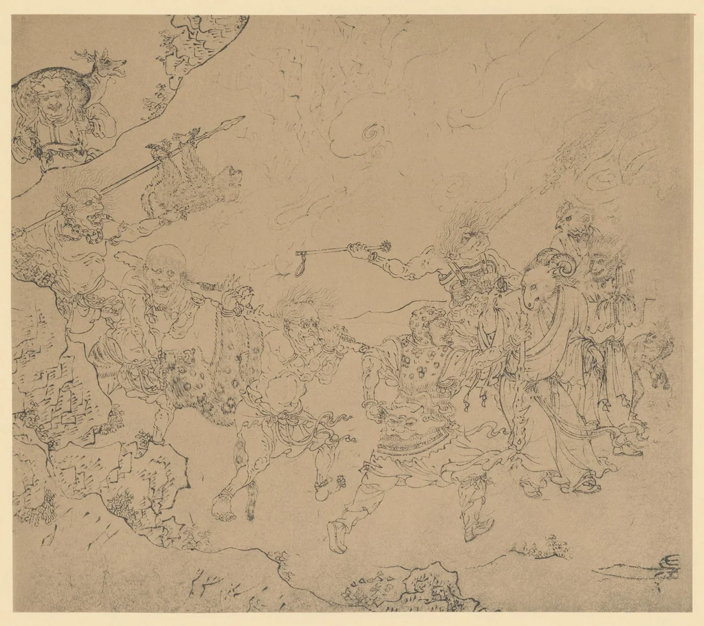 An illustration from Zeichnungen nach Wu Tao-tze aus der Götter- und Sagenwelt Chinas, 1913, leaf 73