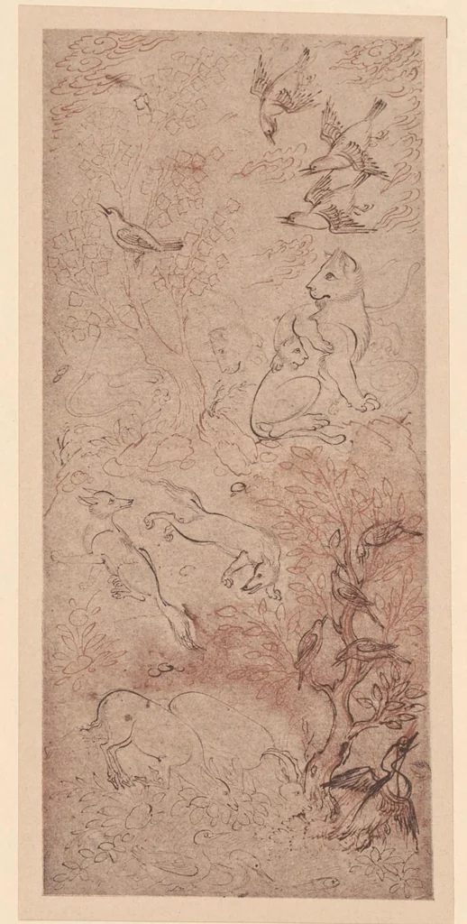An illustration from Zeichnungen von Riza Abbasi .., 1914, leaf 121