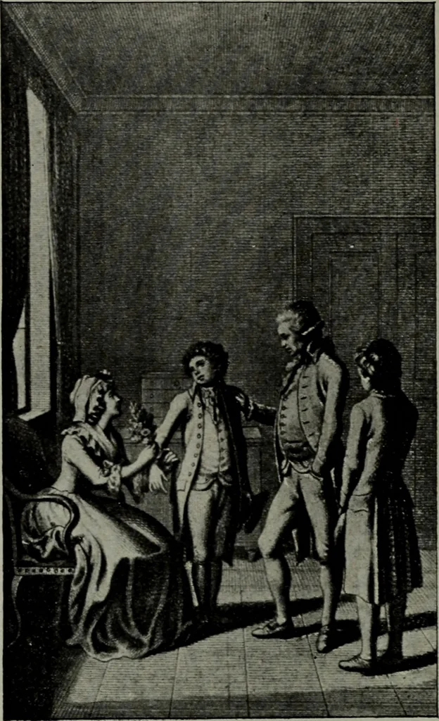 An illustration from Zeitgenossen Chodowieckis; lose Blätter schweizerischer Buchkunst, 1921, leaf 11
