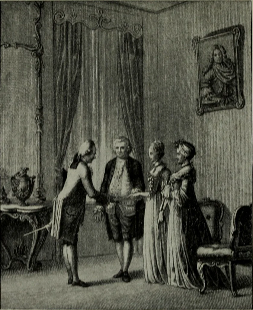 An illustration from Zeitgenossen Chodowieckis; lose Blätter schweizerischer Buchkunst, 1921, leaf 21