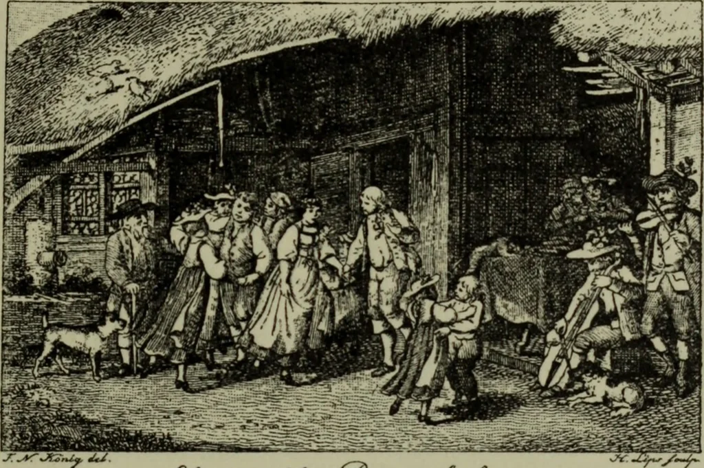 An illustration from Zeitgenossen Chodowieckis; lose Blätter schweizerischer Buchkunst, 1921, leaf 32
