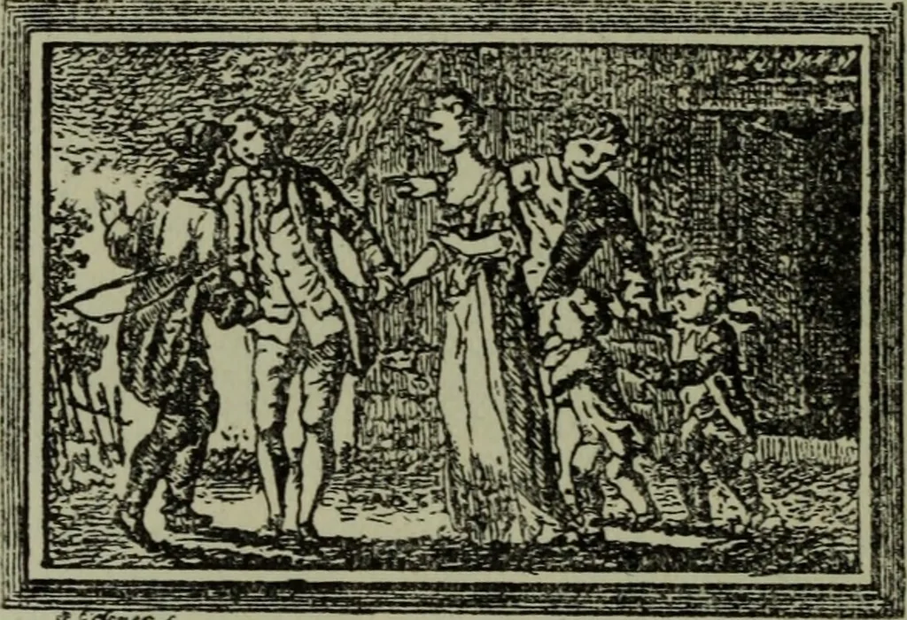 An illustration from Zeitgenossen Chodowieckis; lose Blätter schweizerischer Buchkunst, 1921, leaf 49