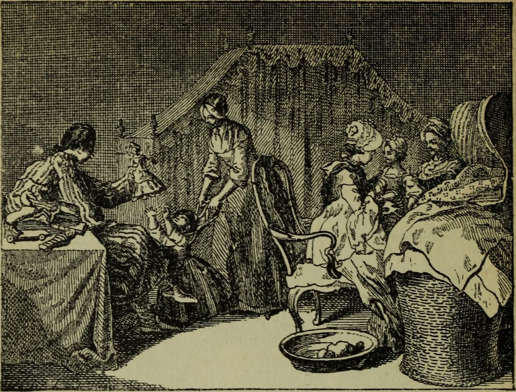 An illustration from Zeitgenossen Chodowieckis; lose Blätter schweizerischer Buchkunst, 1921, leaf 77