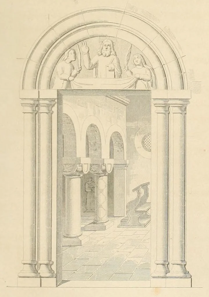 An illustration from Zeitschrift für christliche Archäologie und Kunst, 1856, leaf 201