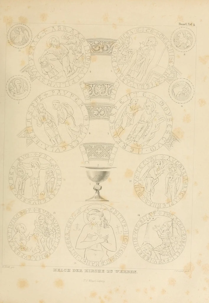 An illustration from Zeitschrift für christliche Archäologie und Kunst, 1856, leaf 97
