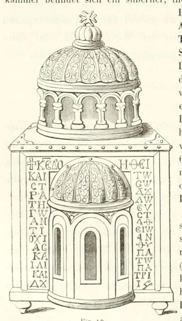 An illustration from Zeitschrift für christliche Archäologie und Kunst, 1856, leaf 160