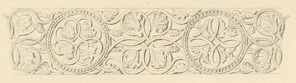 An illustration from Zeitschrift für christliche Archäologie und Kunst, 1856, leaf 185