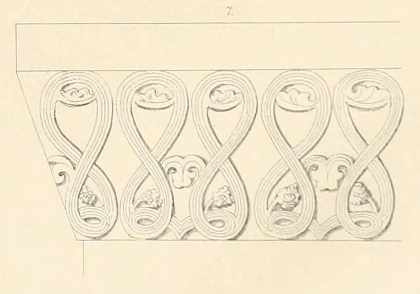 An illustration from Zeitschrift für christliche Archäologie und Kunst, 1856, leaf 185