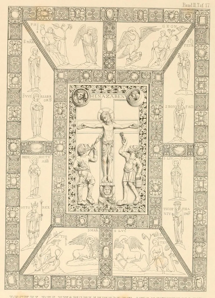 An illustration from Zeitschrift für christliche Archäologie und Kunst, 1856, leaf 310