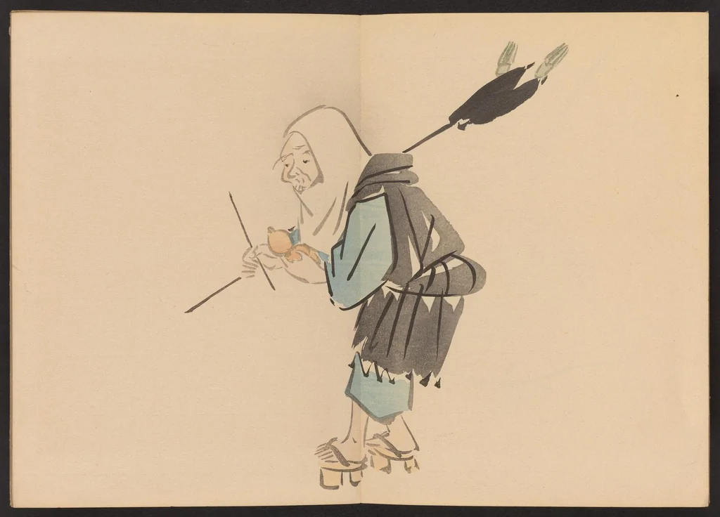 An illustration from Zeshin iboku tairyūkyo gafu, 1907, leaf 14