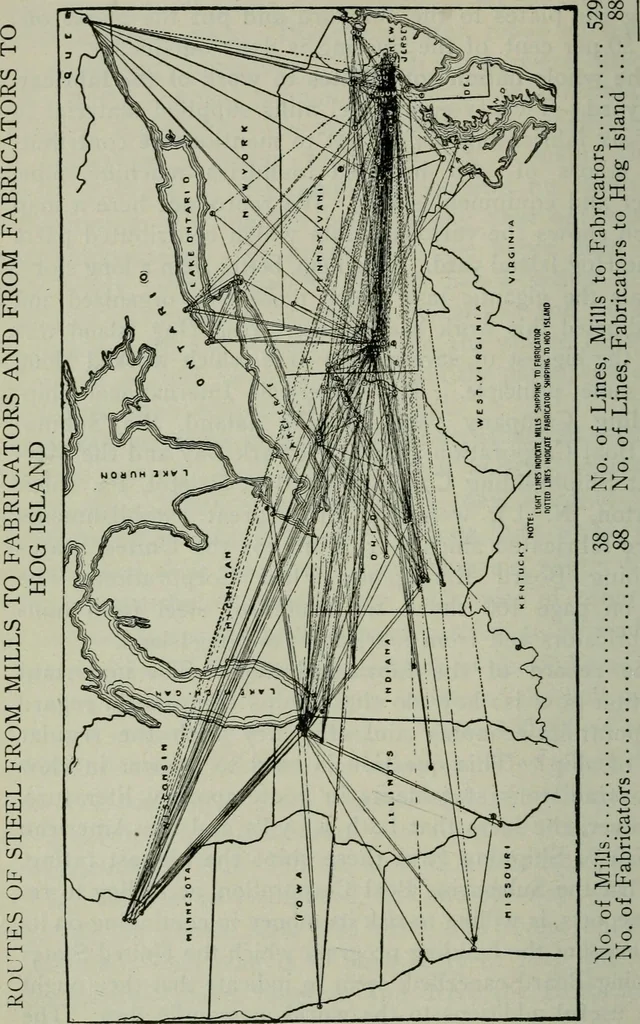 An illustration from (Zimmermann on) ocean shipping, 1921, leaf 183