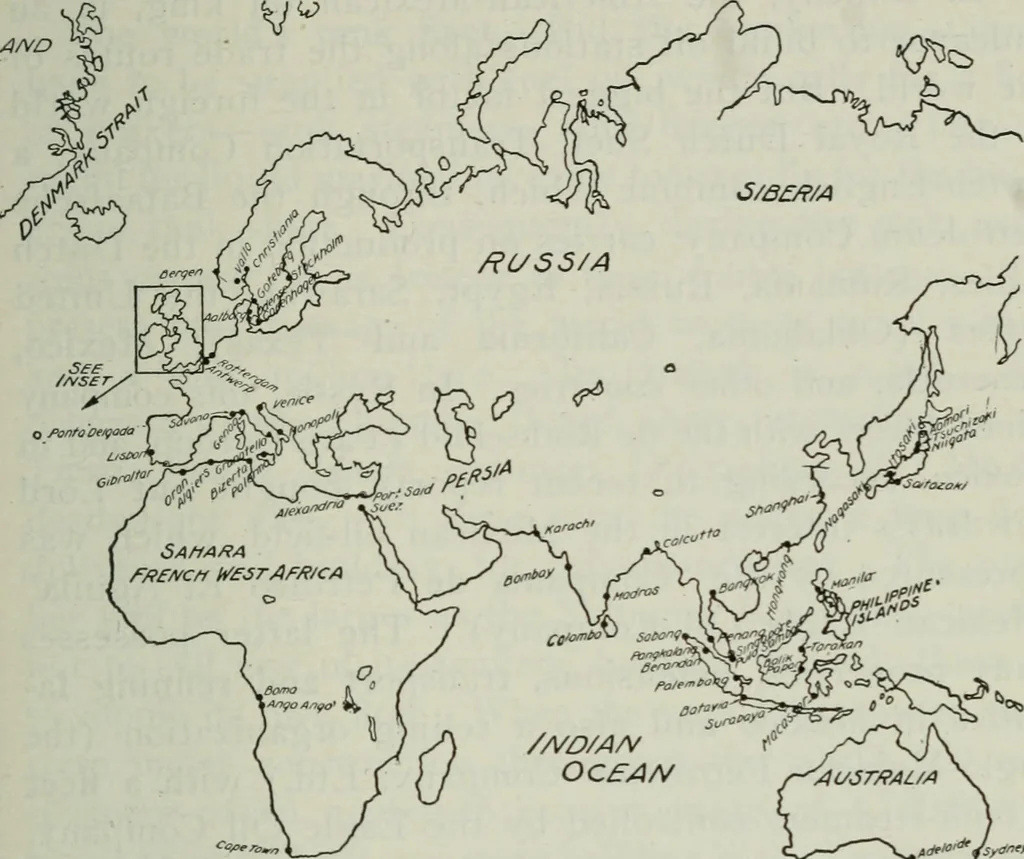 An illustration from (Zimmermann on) ocean shipping, 1921, leaf 212