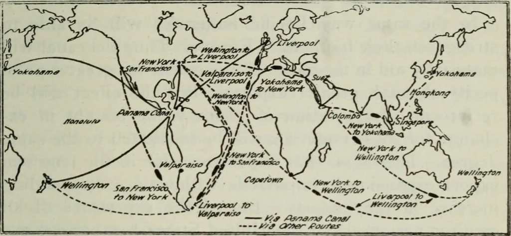 An illustration from (Zimmermann on) ocean shipping, 1921, leaf 82