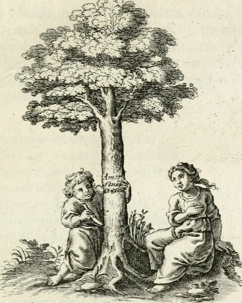 An illustration from Zinne-beelden der liefde, met puntdigten en aanteekeningen, 1732, leaf 182