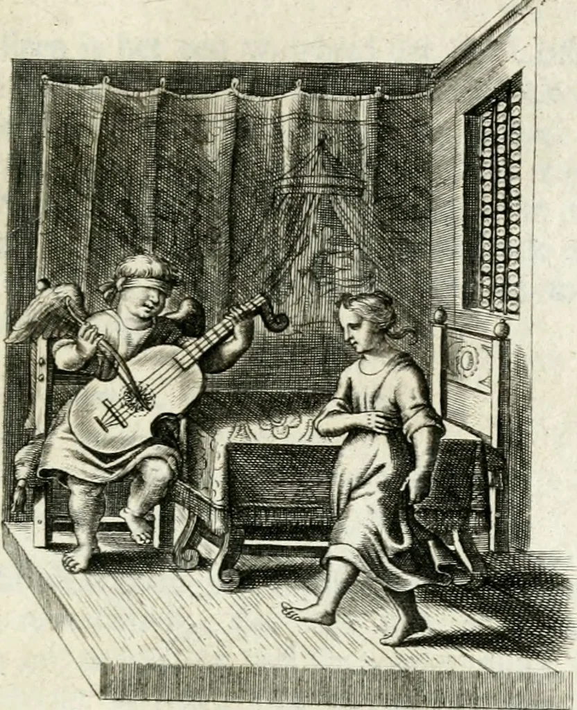 An illustration from Zinne-beelden der liefde, met puntdigten en aanteekeningen, 1732, leaf 216