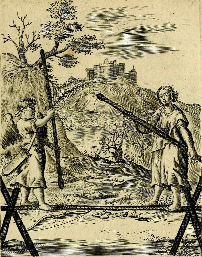 An illustration from Zinne-beelden der liefde, met puntdigten en aanteekeningen, 1703, leaf 200