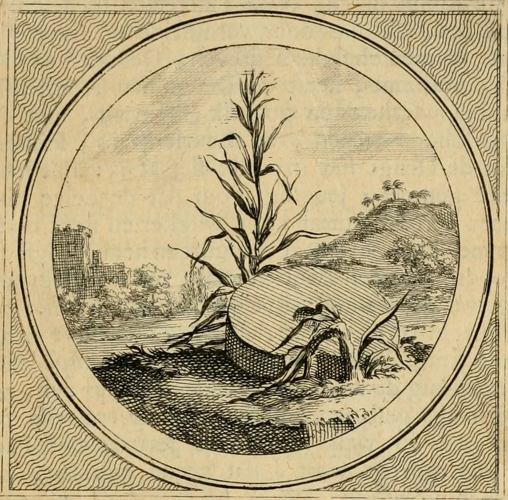 An illustration from Stichtelyke zinnebeelden gepast op deugden en ondeugden in LVII tafereeellen vertoont, 1723, leaf 120