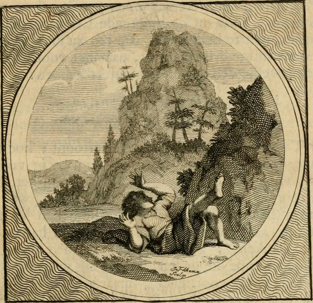 An illustration from Stichtelyke zinnebeelden gepast op deugden en ondeugden in LVII tafereeellen vertoont, 1723, leaf 182