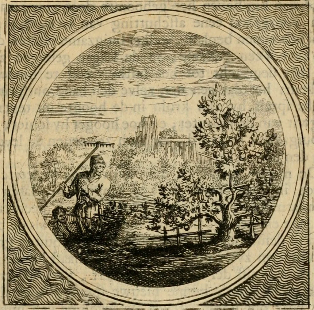 An illustration from Stichtelyke zinnebeelden gepast op deugden en ondeugden in LVII tafereeellen vertoont, 1723, leaf 216