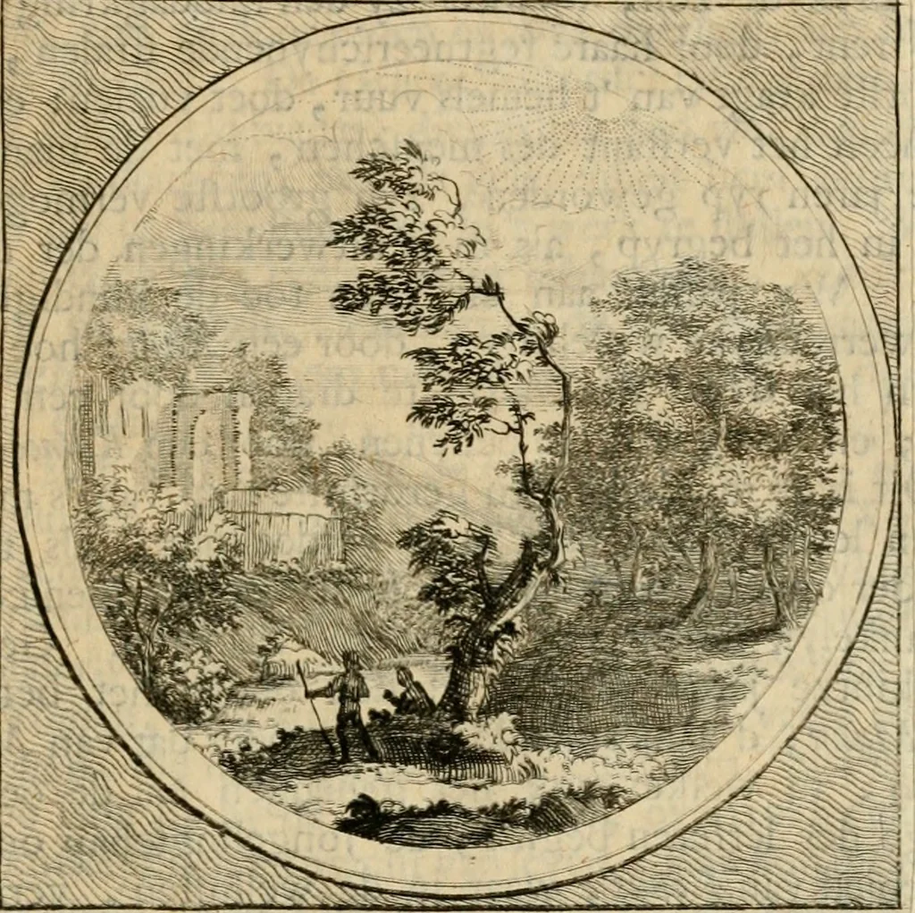 An illustration from Stichtelyke zinnebeelden gepast op deugden en ondeugden in LVII tafereeellen vertoont, 1723, leaf 266