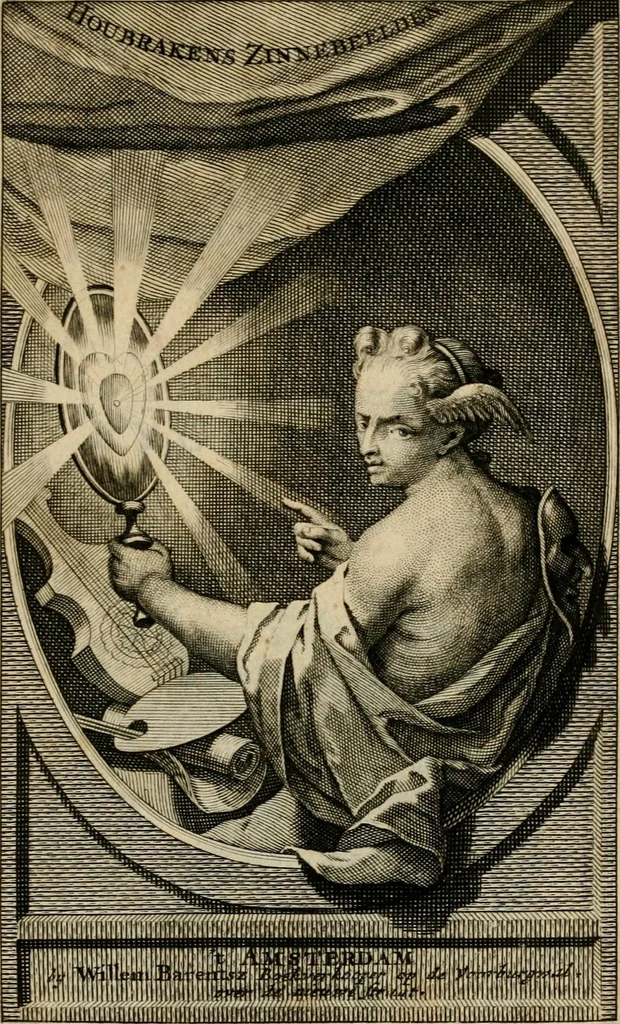 An illustration from Stichtelyke zinnebeelden gepast op deugden en ondeugden in LVII tafereeellen vertoont, 1723, leaf 6