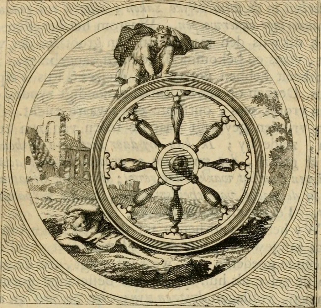 An illustration from Stichtelyke zinnebeelden gepast op deugden en ondeugden in LVII tafereeellen vertoont, 1723, leaf 72
