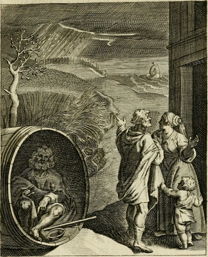 An illustration from Zinnebeelden, getrokken uit Horatius Flaccus, 1683, leaf 112