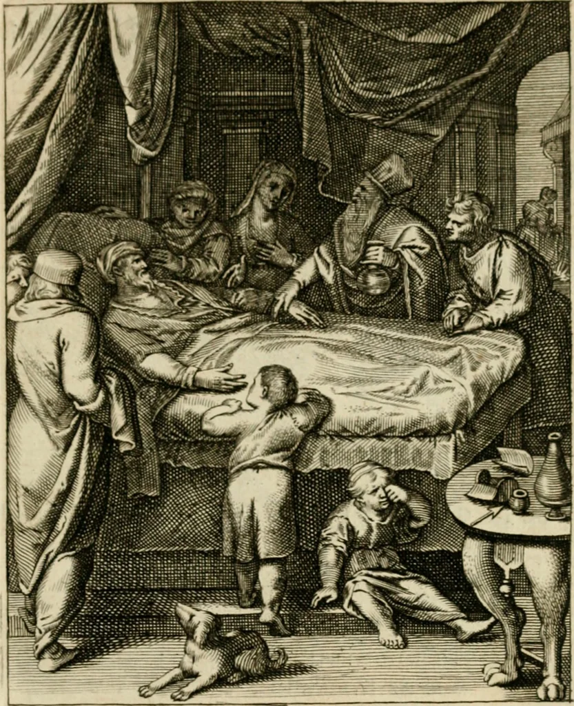 An illustration from Zinnebeelden, getrokken uit Horatius Flaccus, 1683, leaf 122