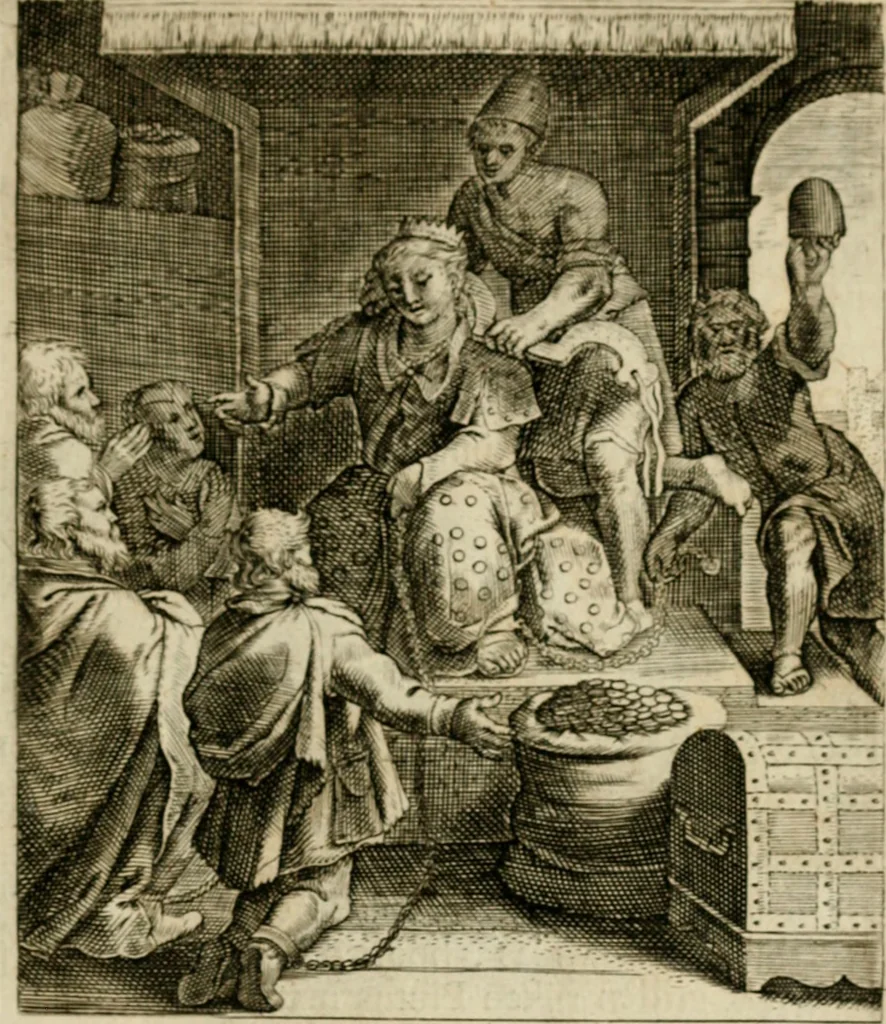 An illustration from Zinnebeelden, getrokken uit Horatius Flaccus, 1683, leaf 124