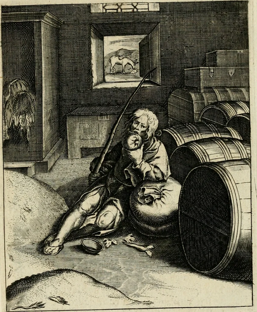 An illustration from Zinnebeelden, getrokken uit Horatius Flaccus, 1683, leaf 134