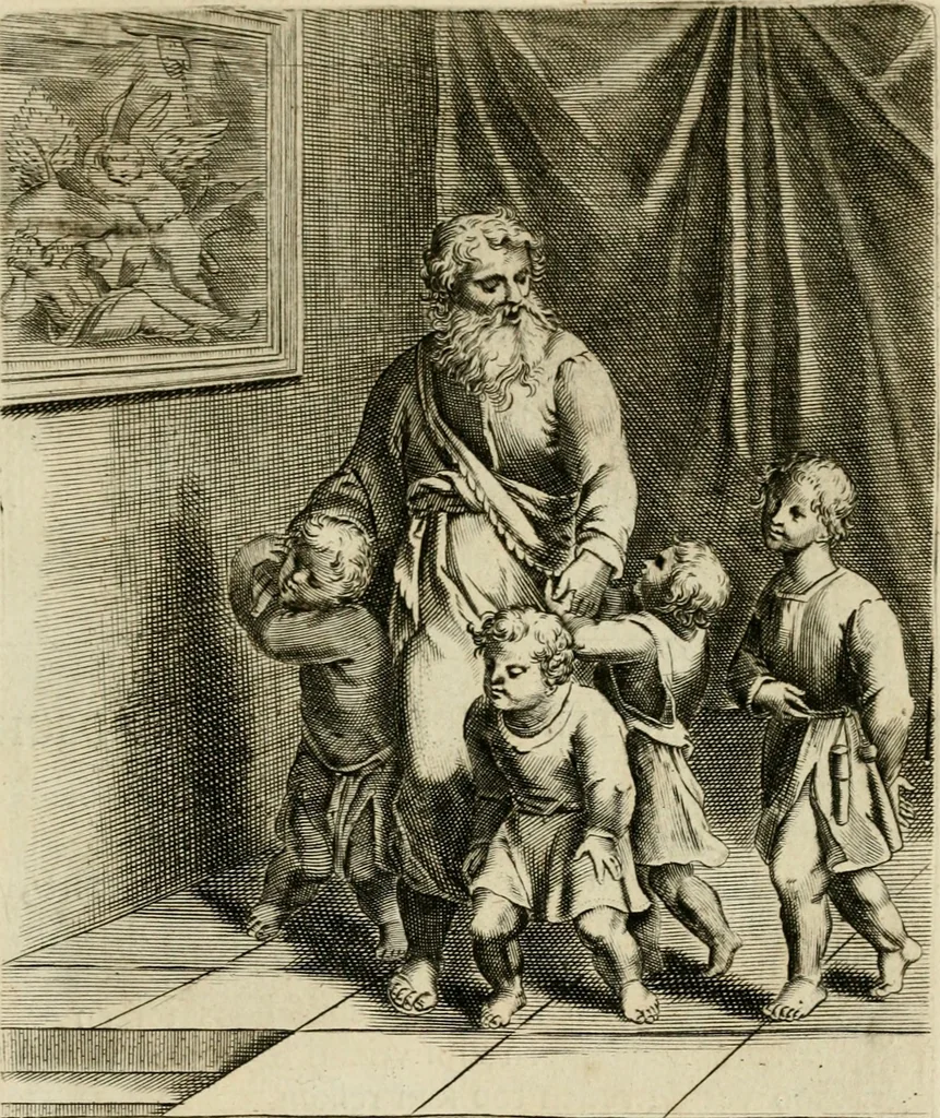 An illustration from Zinnebeelden, getrokken uit Horatius Flaccus, 1683, leaf 144