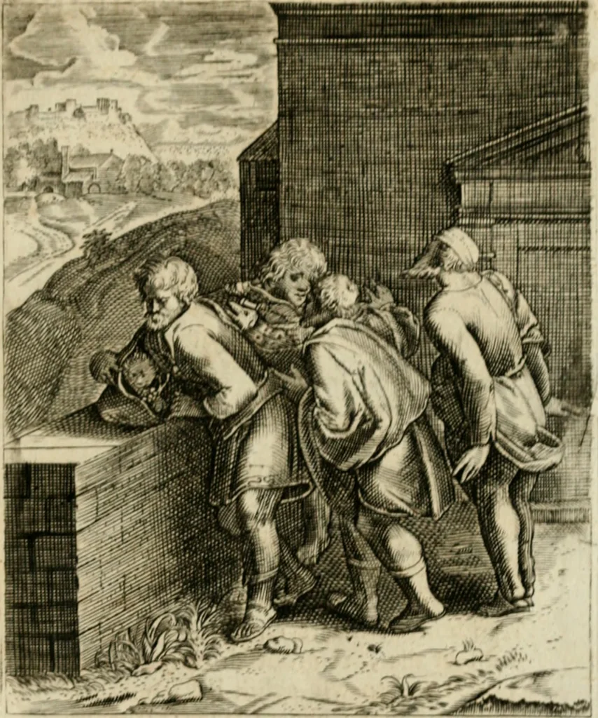 An illustration from Zinnebeelden, getrokken uit Horatius Flaccus, 1683, leaf 148