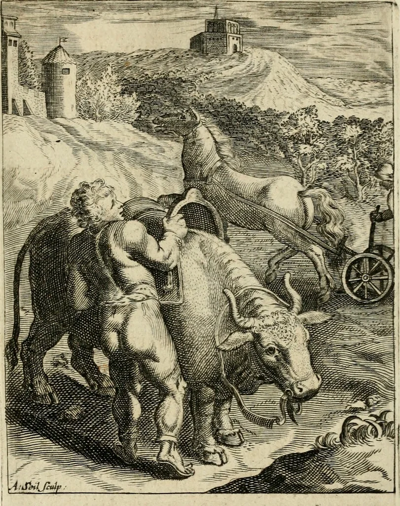 An illustration from Zinnebeelden, getrokken uit Horatius Flaccus, 1683, leaf 152