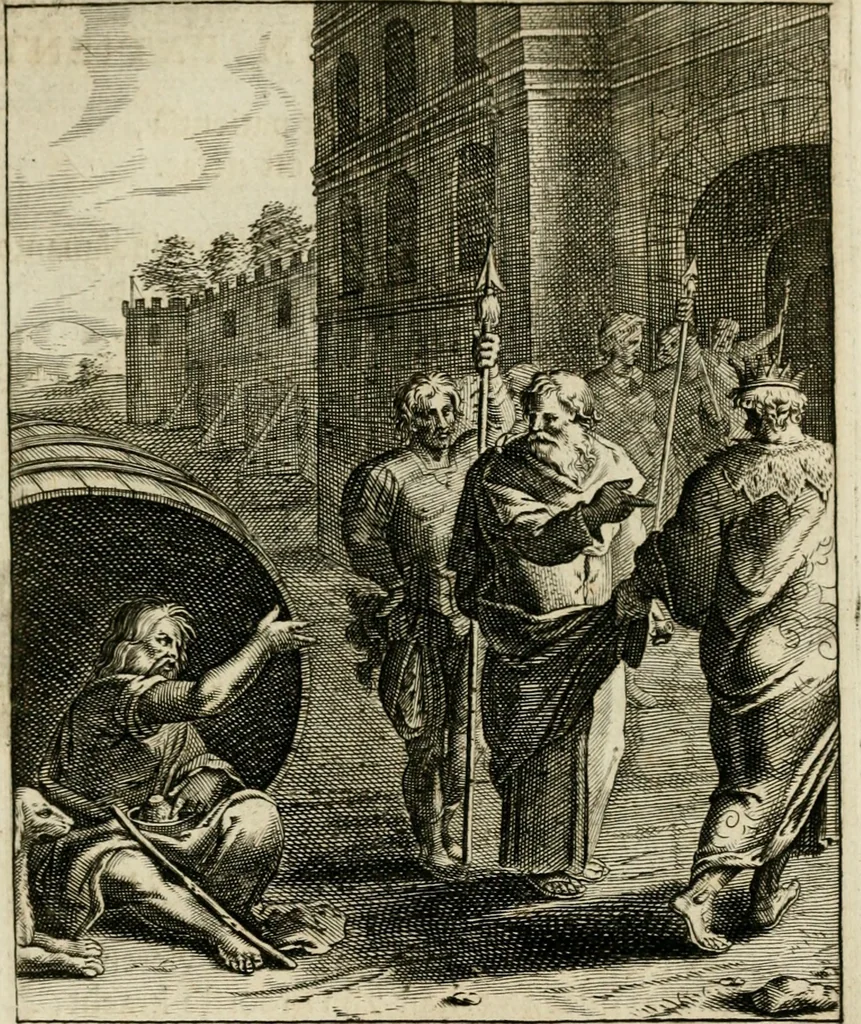 An illustration from Zinnebeelden, getrokken uit Horatius Flaccus, 1683, leaf 154