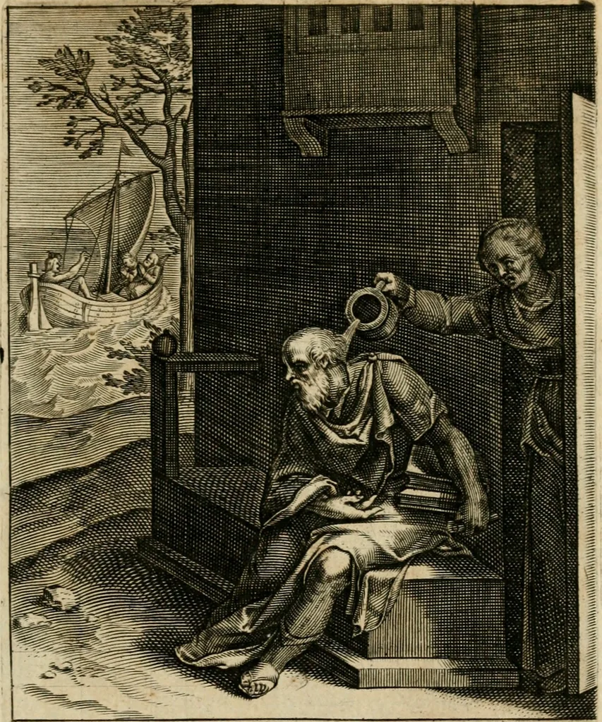 An illustration from Zinnebeelden, getrokken uit Horatius Flaccus, 1683, leaf 156