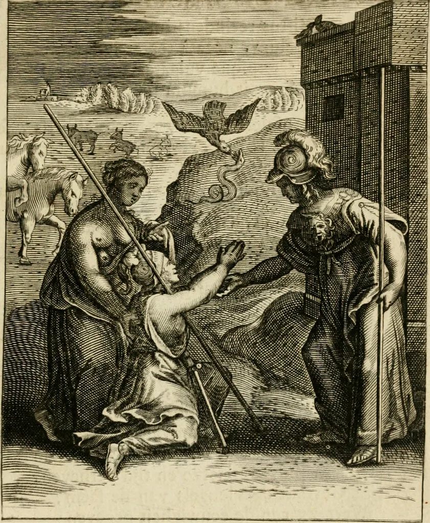An illustration from Zinnebeelden, getrokken uit Horatius Flaccus, 1683, leaf 16