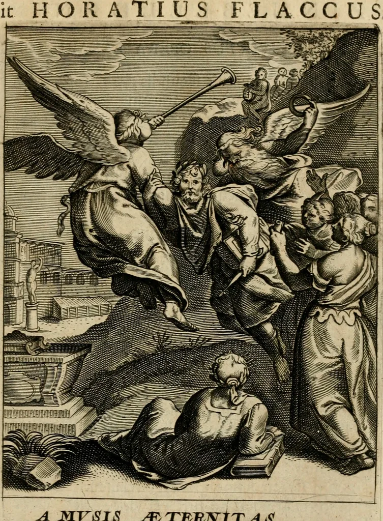An illustration from Zinnebeelden, getrokken uit Horatius Flaccus, 1683, leaf 162