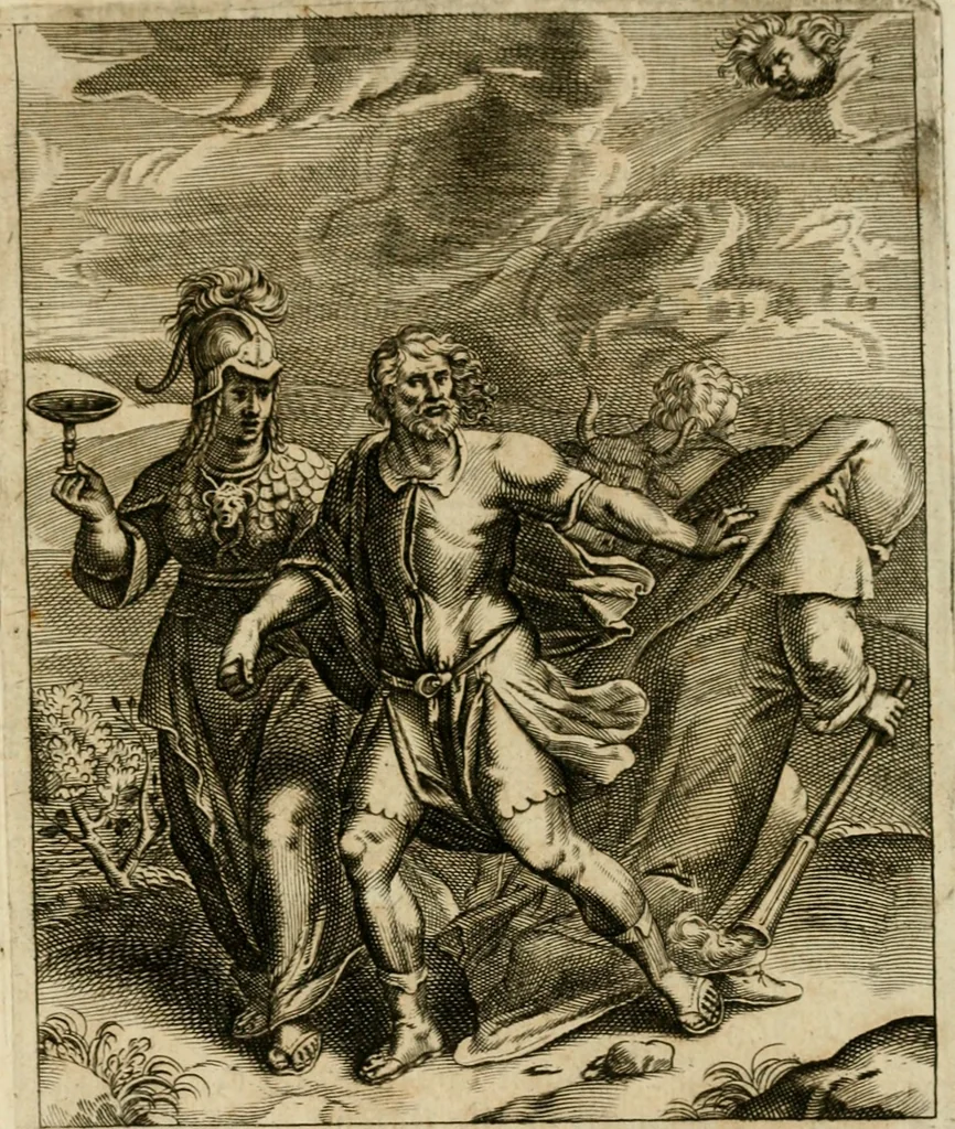An illustration from Zinnebeelden, getrokken uit Horatius Flaccus, 1683, leaf 170