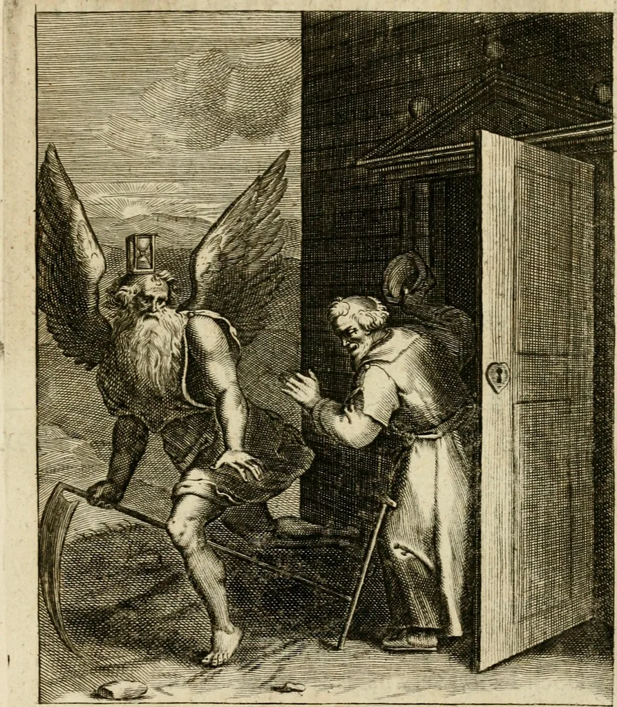 An illustration from Zinnebeelden, getrokken uit Horatius Flaccus, 1683, leaf 174