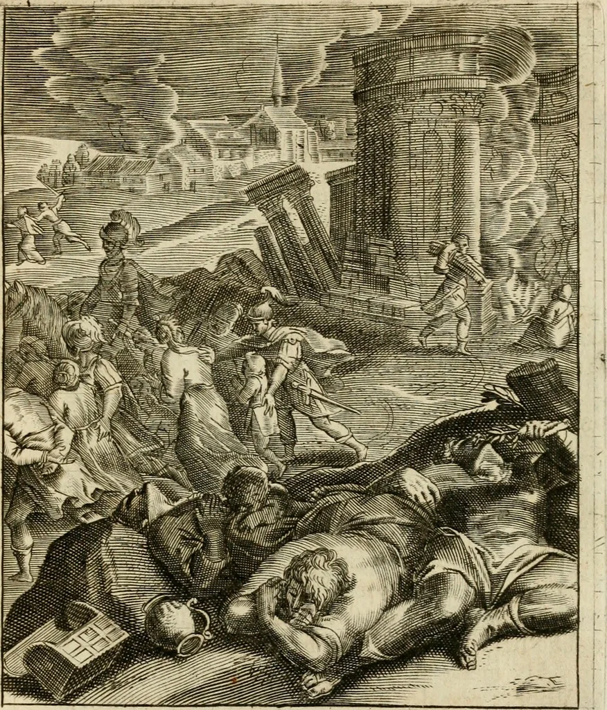 An illustration from Zinnebeelden, getrokken uit Horatius Flaccus, 1683, leaf 182