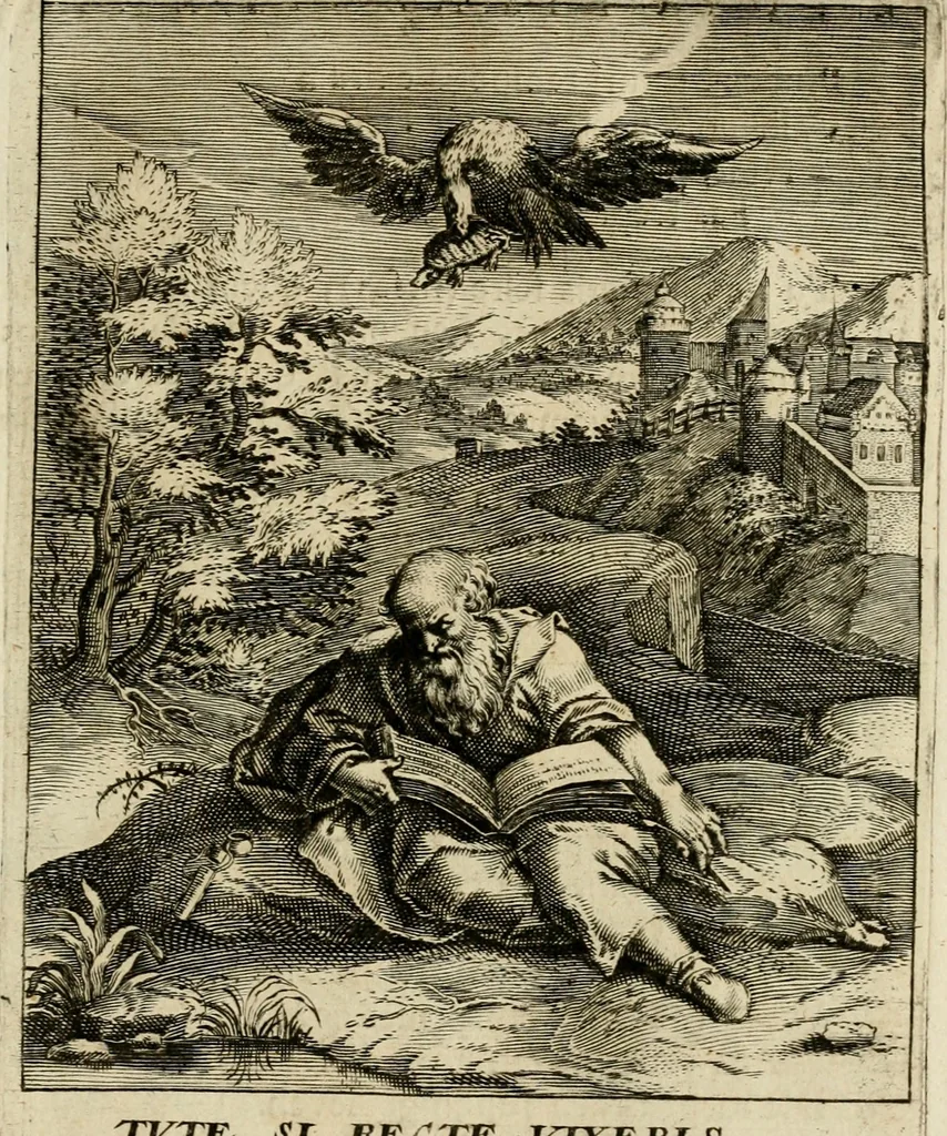 An illustration from Zinnebeelden, getrokken uit Horatius Flaccus, 1683, leaf 188