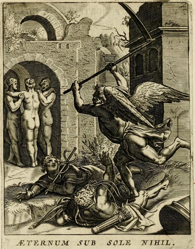 An illustration from Zinnebeelden, getrokken uit Horatius Flaccus, 1683, leaf 194