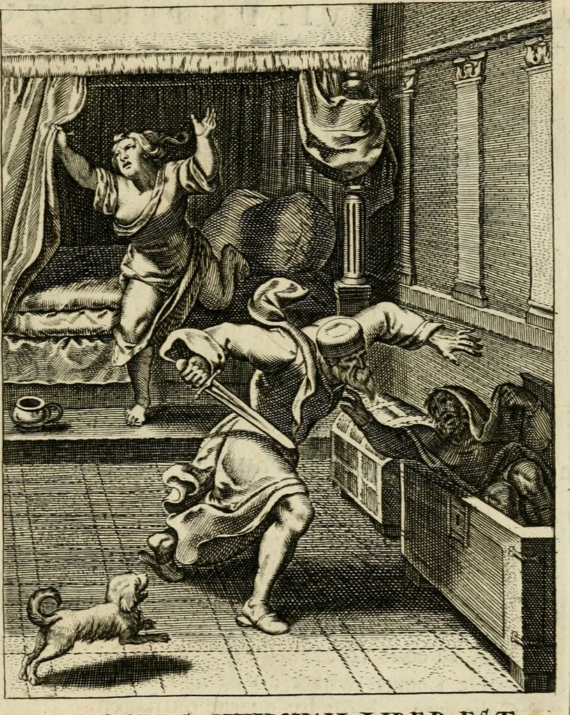 An illustration from Zinnebeelden, getrokken uit Horatius Flaccus, 1683, leaf 32