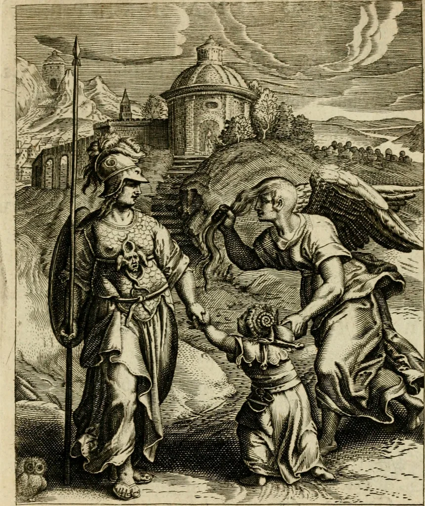 An illustration from Zinnebeelden, getrokken uit Horatius Flaccus, 1683, leaf 70