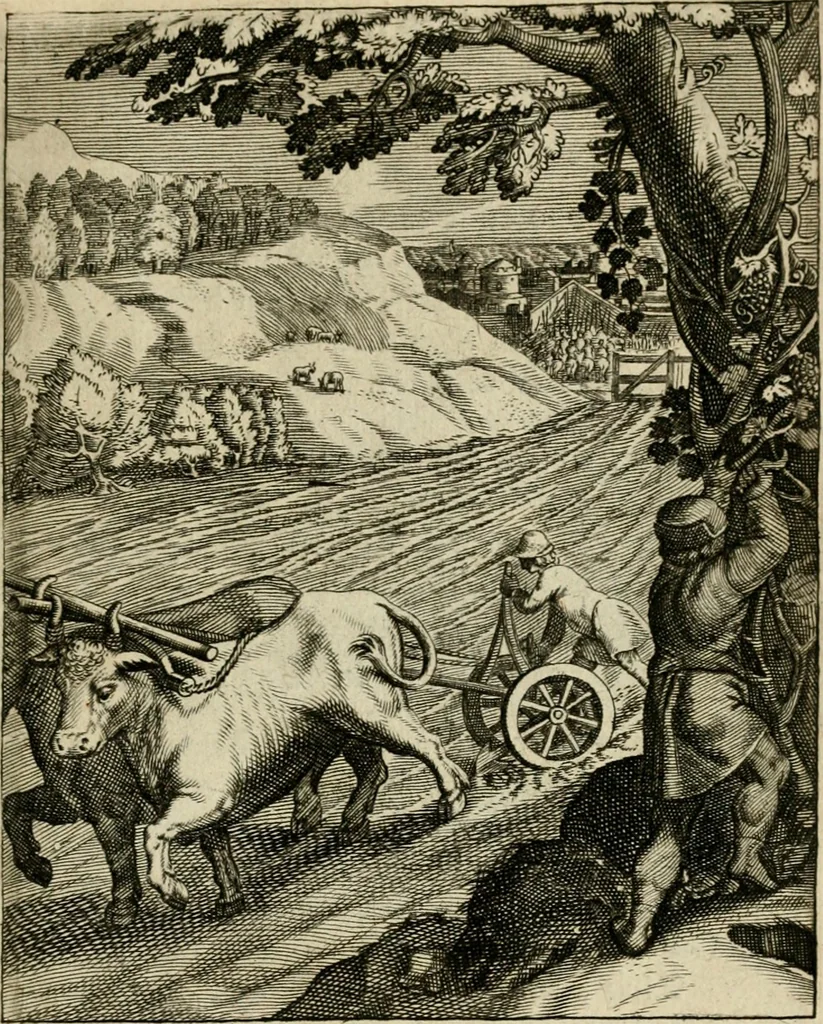 An illustration from Zinnebeelden, getrokken uit Horatius Flaccus, 1683, leaf 92