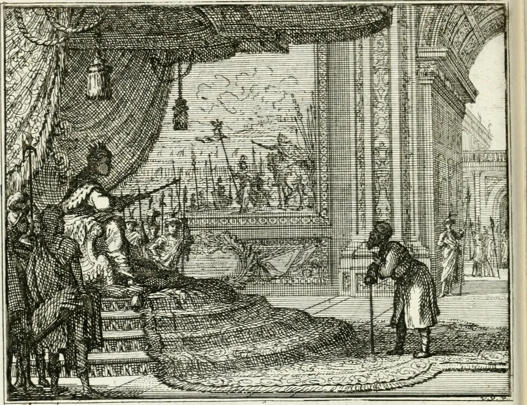 An illustration from Leerzaame zinnebeelden, 1757, leaf 111