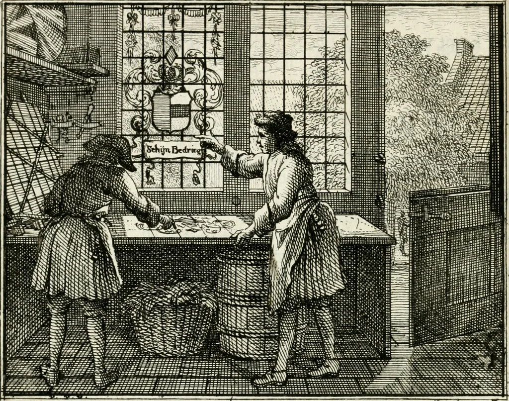 An illustration from Leerzaame zinnebeelden, 1757, leaf 125