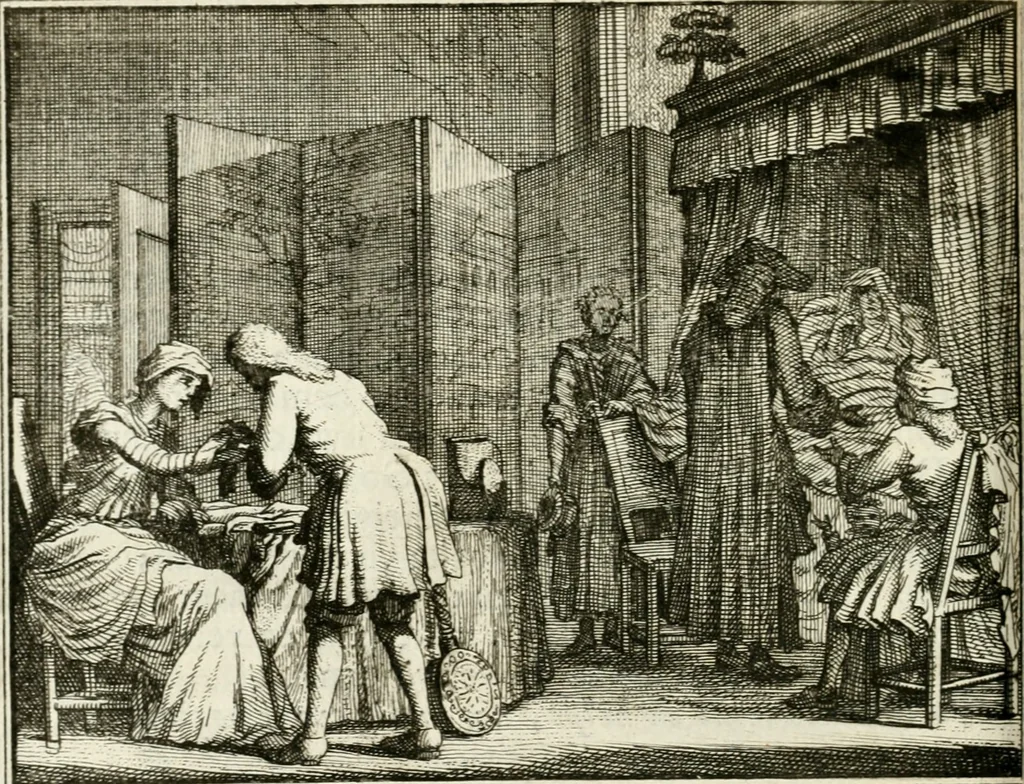 An illustration from Leerzaame zinnebeelden, 1757, leaf 149