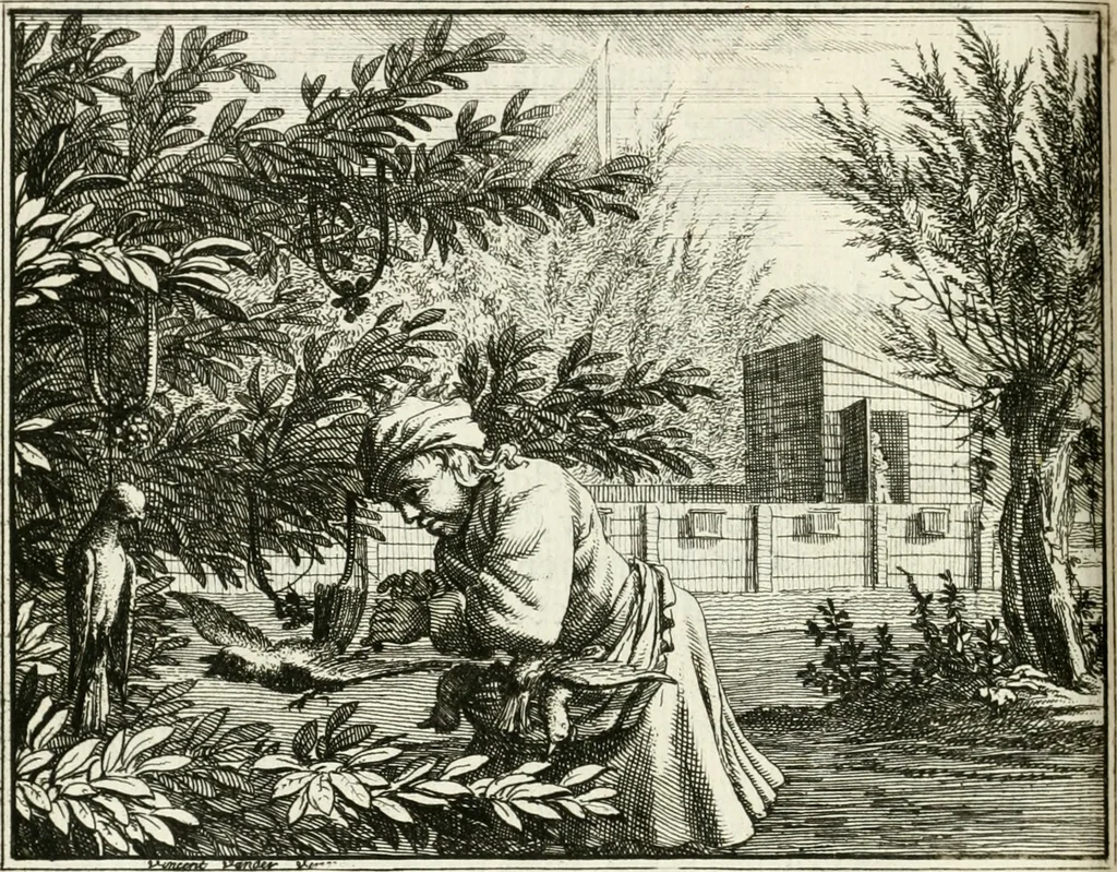 An illustration from Leerzaame zinnebeelden, 1757, leaf 185